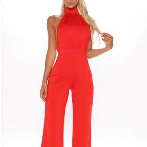 NWOT Red Halterneck Jumpsuit